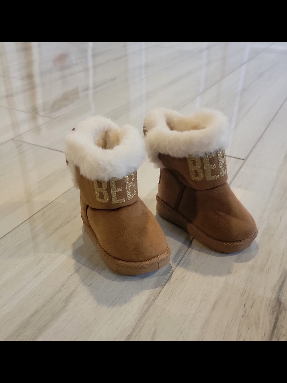 Tan Faux-Shearling Kids Boots